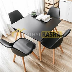 Bộ bàn ăn vuông chân gỗ BA02