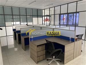 Bàn cụm 8 văn phòng vách ngăn BC240