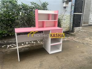 Bàn học sinh có hộc tủ màu hồng BHS68