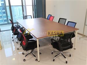 Bàn họp chân sắt Oval 8 chỗ ngồi BH23