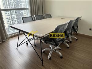 Bàn họp chân sắt chéo BH122