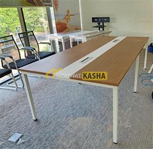 Bàn họp chân sắt phối trắng BH42