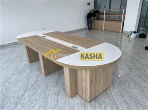 Bàn họp nhỏ góc bo chân hộc tủ BH101