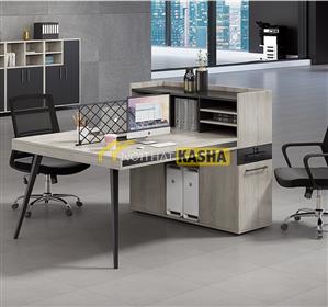 Bàn làm việc 2 người chân sắt trụ KSTL05