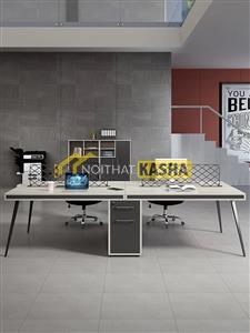 Bàn làm việc 4 người chân sắt trụ KSTL03