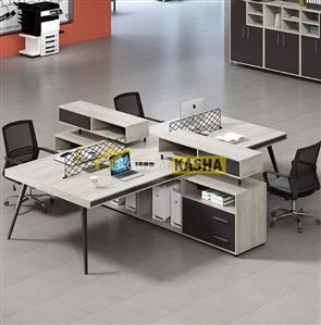 Bàn làm việc 4 người chân sắt trụ KSTL10