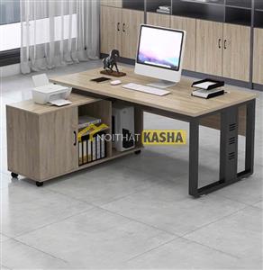 Bàn làm việc chân sắt kèm hộc tủ rời BLV155