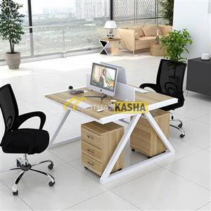 Bàn làm việc cụm 2 chân V kèm hộc tủ BC34