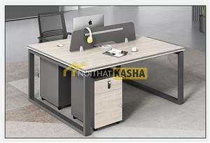 Bàn làm việc cụm 2 người chân sắt chữ nhật KSBĐ05