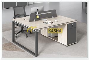 Bàn làm việc cụm 2 người chân sắt chữ nhật KSBĐ06
