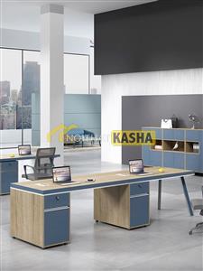 Bàn làm việc cụm 2 người chân sắt đơn giản KSĐG02