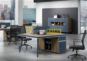 Bàn làm việc cụm 2 người chân sắt đơn giản KSĐG03