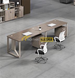 Bàn làm việc cụm 2 người chân sắt hiện đại KSHĐ02