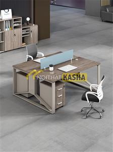 Bàn làm việc cụm 2 người chân sắt hiện đại KSHĐ03