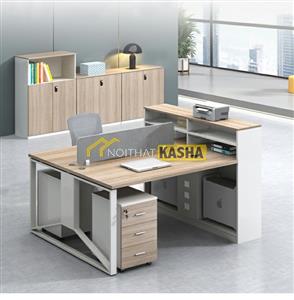 Bàn làm việc cụm 2 người chân sắt hiện đại KSHĐ12