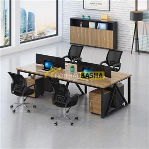 Bàn làm việc cụm 4 chân chữ V BC21