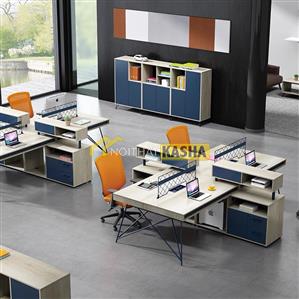 Bàn làm việc cụm 4 chân sắt chéo KSLS10