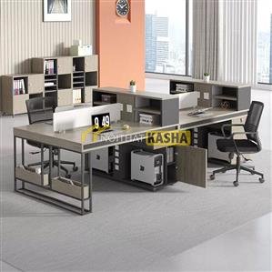 Bàn làm việc cụm 4 chân sắt kết hợp kệ BC156