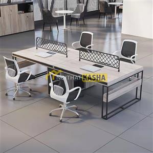 Bàn làm việc cụm 4 chân sắt liền hộc tủ BC172