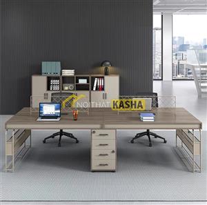 Bàn làm việc cụm 4 chân sắt mới BC183