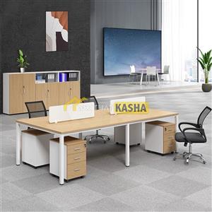 Bàn làm việc cụm 4 có vách ngăn sắt BC24