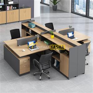 Bàn làm việc cụm 4 gỗ ván BC162