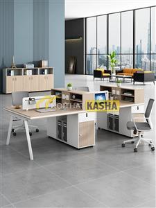 Bàn làm việc cụm 4 người chân chữ V KSCV07