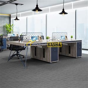 Bàn làm việc cụm 4 người chân sắt chéo KSLS07