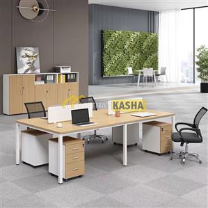 Bàn làm việc cụm 4 người chân sắt chữ U KSCU03