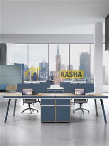 Bàn làm việc cụm 4 người chân sắt đơn giản KSĐG04