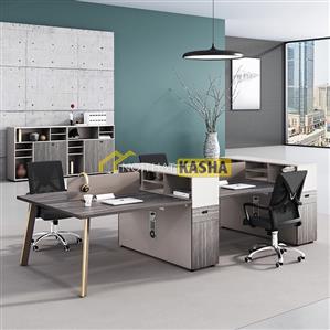 Bàn làm việc cụm 4 người chân sắt đơn giản KSĐG14