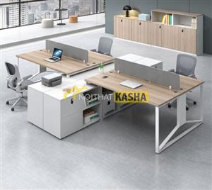 Bàn làm việc cụm 4 người chân sắt hiện đại KSHĐ17