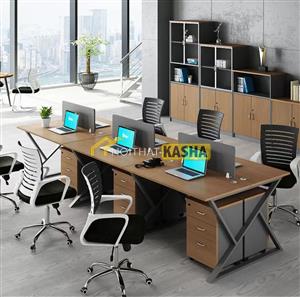 Bàn làm việc cụm 6 chân sắt kiểu BC105