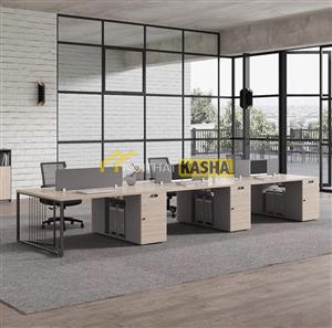 Bàn làm việc cụm 6 chân sắt kiểu BC84