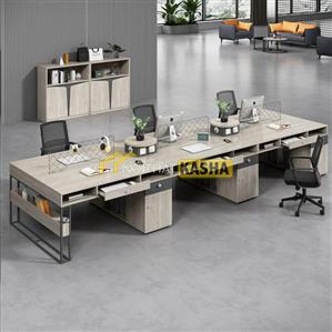 Bàn làm việc cụm 6 chân sắt kiểu chữ nhật BC160