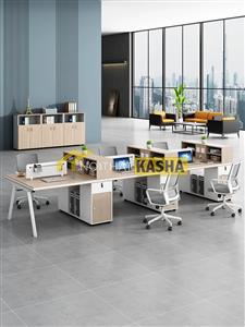 Bàn làm việc cụm 6 người chân chữ V KSCV08