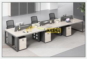 Bàn làm việc cụm 6 người chân sắt chữ nhật KSBĐ09