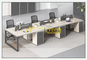 Bàn làm việc cụm 6 người chân sắt chữ nhật KSBĐ10