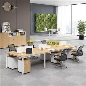 Bàn làm việc cụm 6 người chân sắt chữ U KSCU04