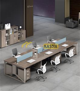 Bàn làm việc cụm 6 người chân sắt hiện đại KSHĐ05