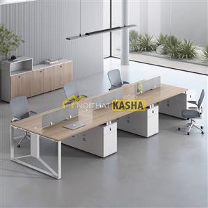 Bàn làm việc cụm 6 người chân sắt hiện đại KSHĐ10