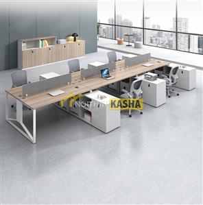 Bàn làm việc cụm 6 người chân sắt hiện đại KSHĐ18