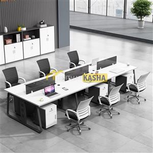 Bàn làm việc cụm 6 người chân sắt hộp mới BC12