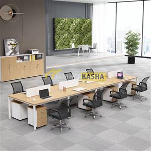 Bàn làm việc cụm 8 người chân sắt chữ U KSCU05