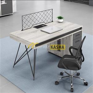 Bàn làm việc đơn chân chéo có hộc tủ BLV24