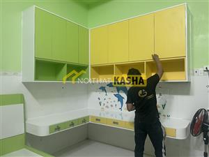 Bàn làm việc kết hợp tủ treo KS01