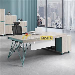 Bàn quản lý chân sắt chéo màu xanh lá KSLS23