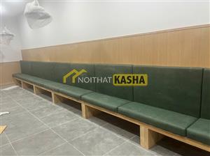 Ghế băng chờ gỗ nệm GBC09