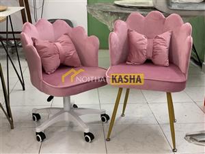 Ghế cafe vải nhung màu hồng GCF344