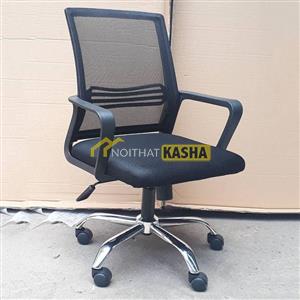 Ghế nhân viên xoay lưng lưới đen GNV19